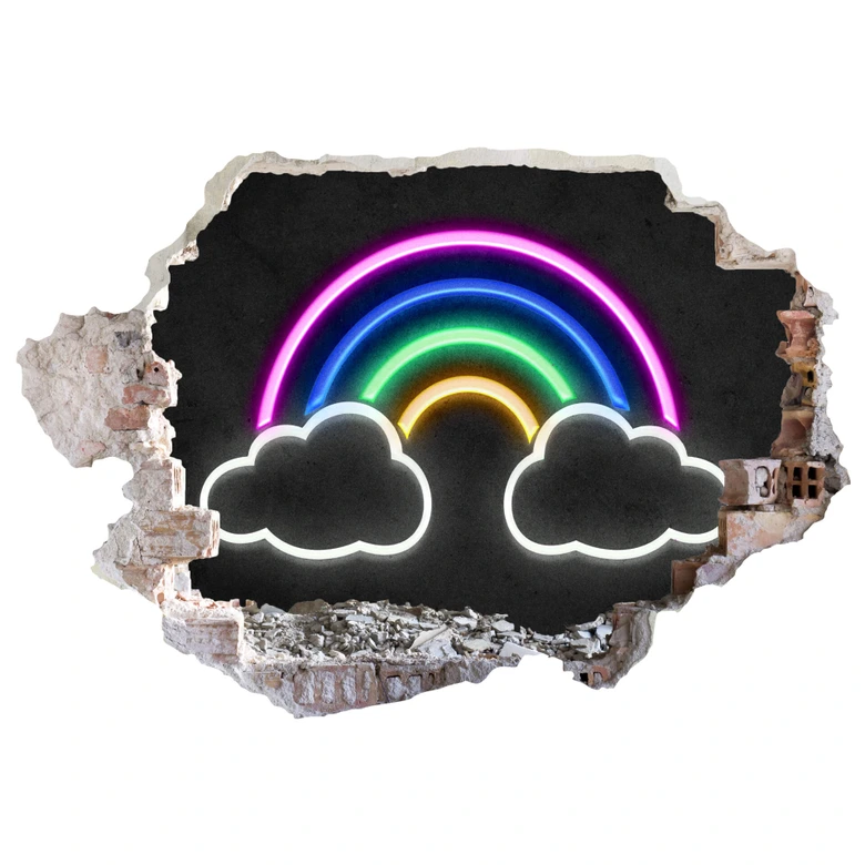 Sticker Mural Arc-en-ciel néon 
