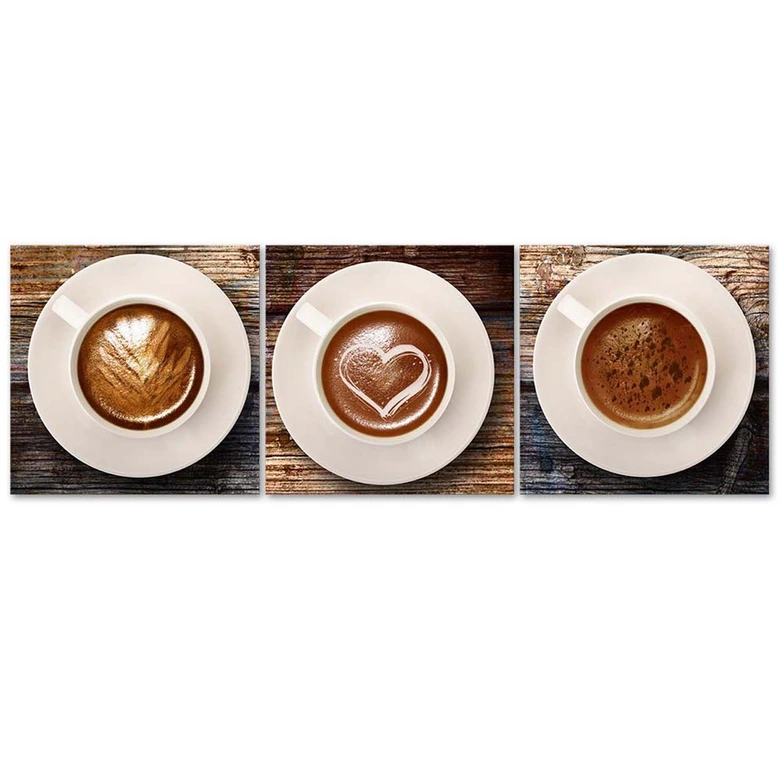 Leinwandbild 3-teilig, Kaffee Getränk 