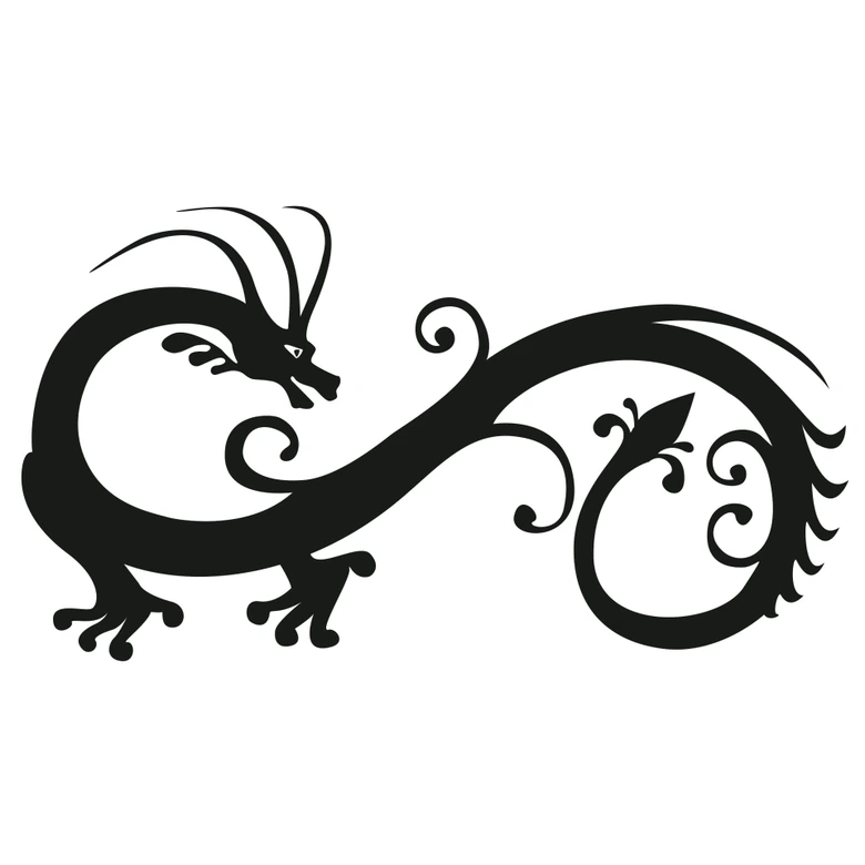 Wandtattoo Drachen-Tribal 