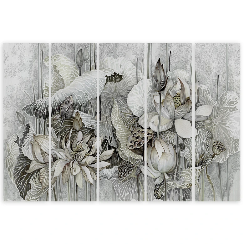 Leinwandbild 5 teilig, Saint Lotos Blumen 