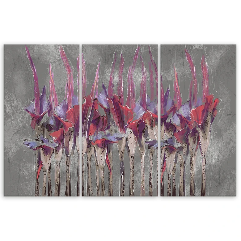 Leinwandbild 3 teilig, Pflanzen Blumen Simnitło 