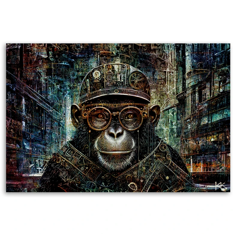 Canvasbillede, abstrakt abe 