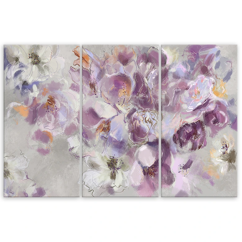 Leinwandbild 3 teilig, Iris Blume 