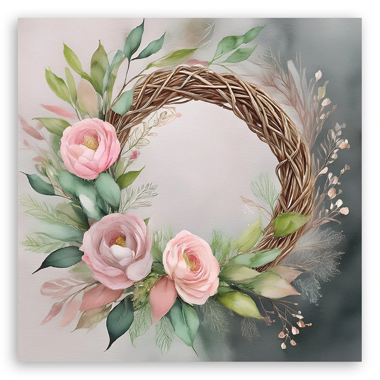 Leinwandbild Rosa Blumen Abstrakt 