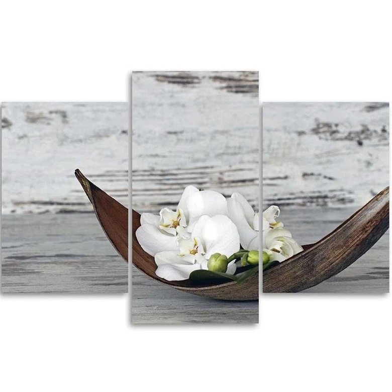 3 stykke lærred print, orkidé blomster træ 