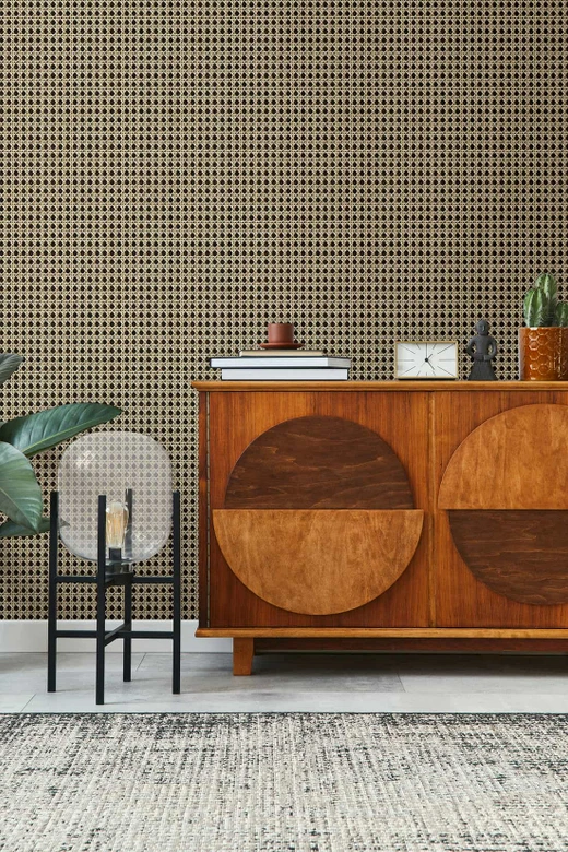 Vliestapete in Holzoptik und Flechtoptik braun, beige Holzoptik 