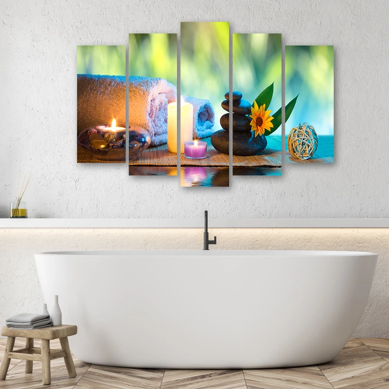 Leinwandbild 5 teilig, Zen Spa Wellness  