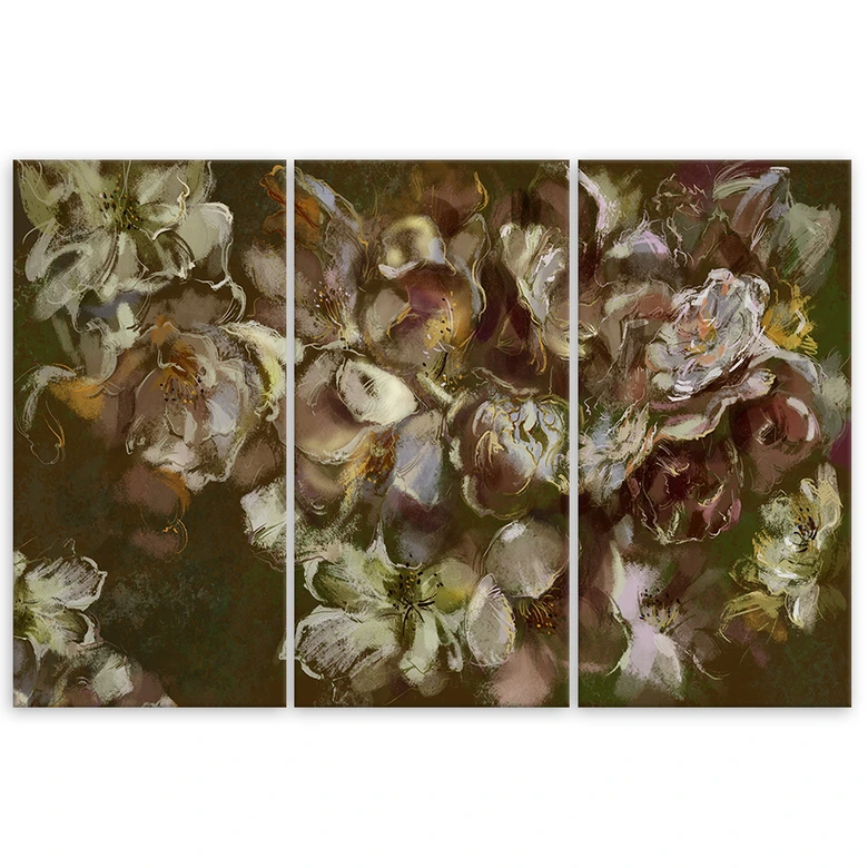 Leinwandbild 3 teilig, Iris Blume 