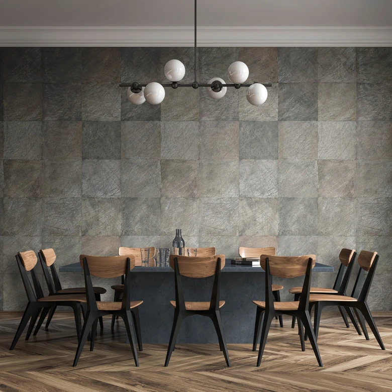 Fototapete Motivtapete Beton Fliesen Patchwork in Grau Beige Modern 2,7 x 1,59 m 