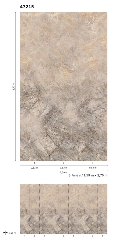Fototapete in Marmor-Steinoptik Beige ,Steinoptik 2,70 x 1,59 m 