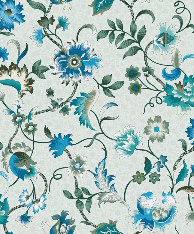 Vliestapete Blumen, Blätter Floral Natur in Grün 