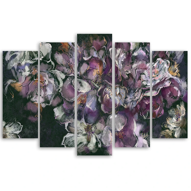 Leinwandbild 5 teilig, Iris Blume 