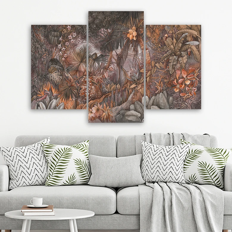 3-delige canvas print, Deep Jungle 