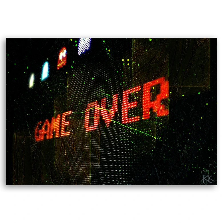 Leinwandbild, Game Over Spielkonsole 