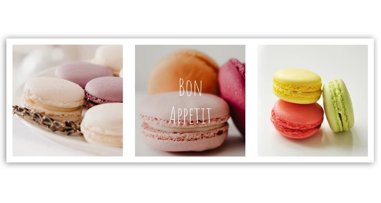 Leinwandbild, Bunte Macarons Set 