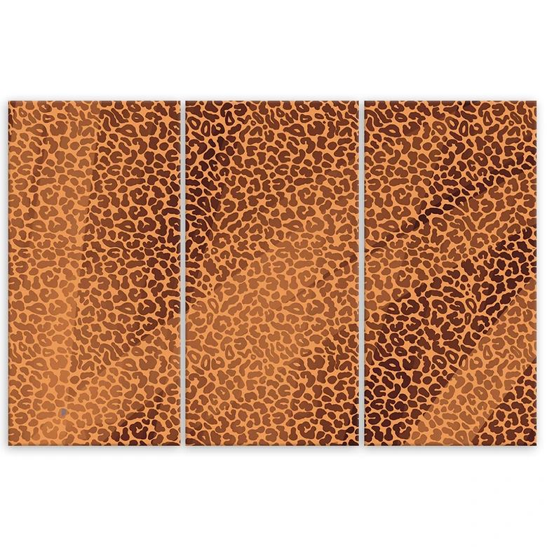 Leinwandbild 3 teilig, Leopard Leopard Pelfpatches Muster 