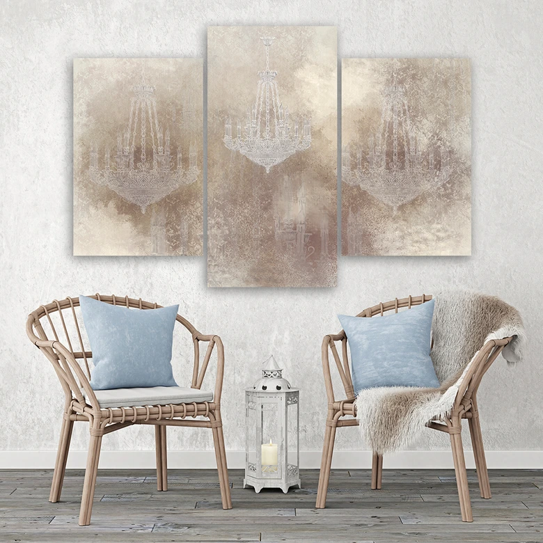 Leinwandbild 3 teilig, Kronleuchter 