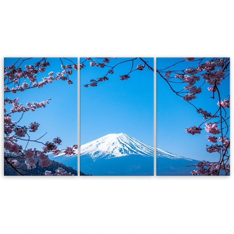 Leinwandbild 3-teilig, Berg Fuji 