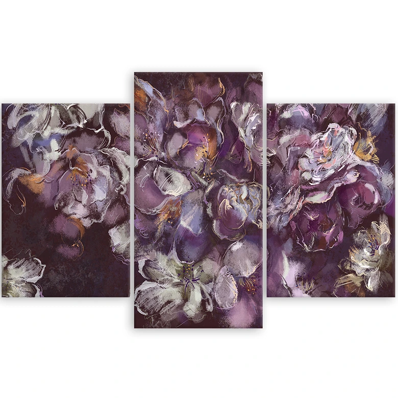 Leinwandbild 3 teilig, Iris Blume 