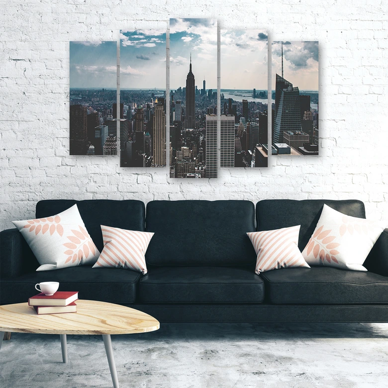 Leinwandbild 5 teilig, New York Stadt Panorama 