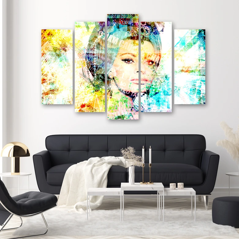 Canvas print 5 stuks, Sophia Loren 