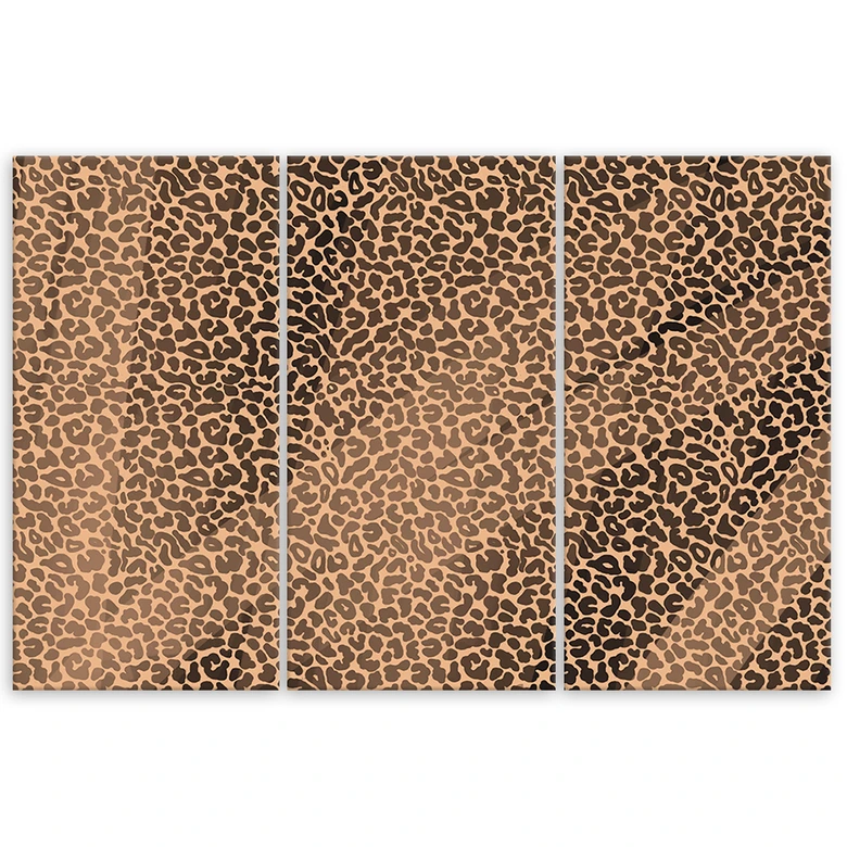 Leinwandbild 3 teilig, Leopard Leopard Pelfpatches Muster 