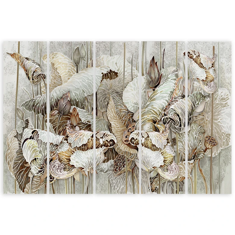 Leinwandbild 5 teilig, Saint Lotos Blumen 