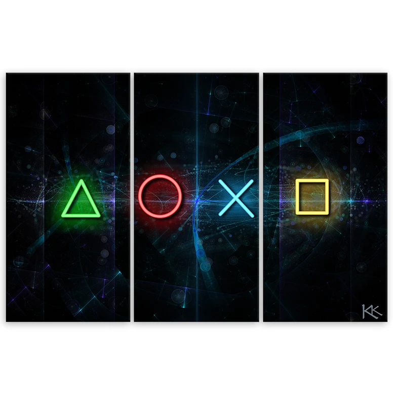 Leinwandbild 3 teilig, Tasten für den Controller 