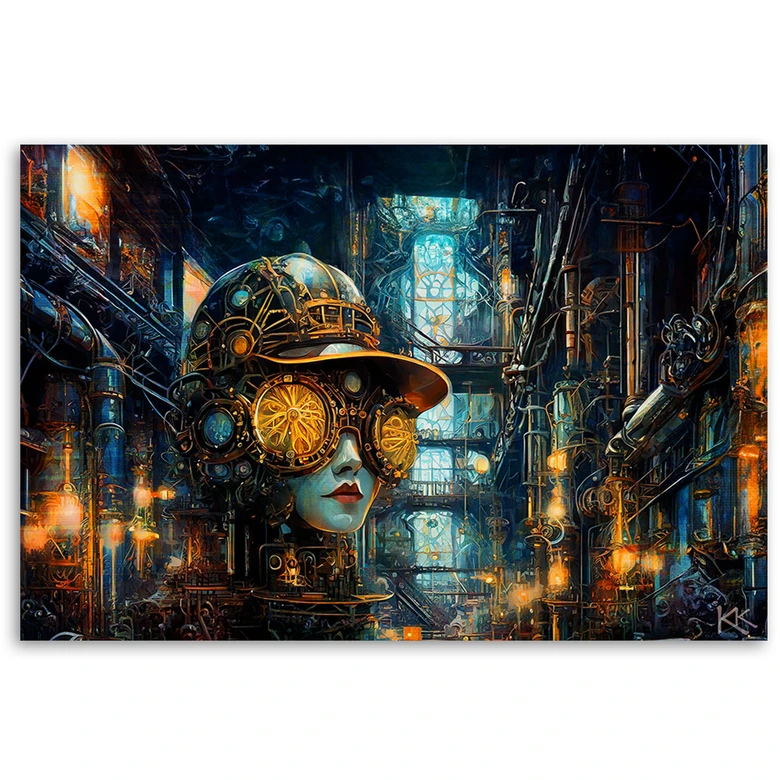Leinwandbild, Weiblicher Steampunk Abstraktion 