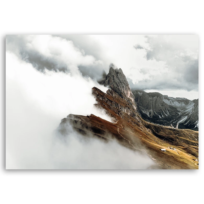 Leinwandbild, Berggipfel in den Wolken 
