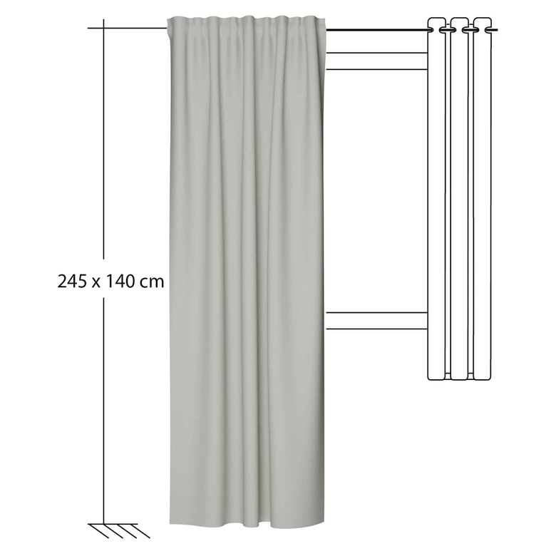 Homing Vorhang Galdin mit verdeckten Schlaufen beige -  2,45x1,40 m 