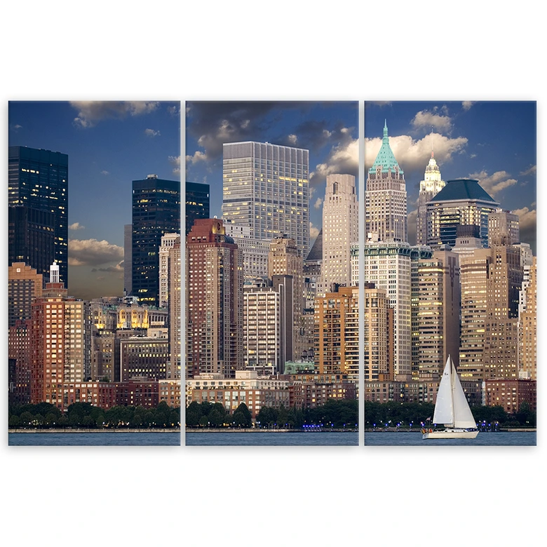 Leinwandbild 3-teilig, Panorama New York City 