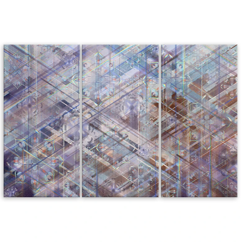 Leinwandbild 3 teilig, Abstrakte geometrische Formen 