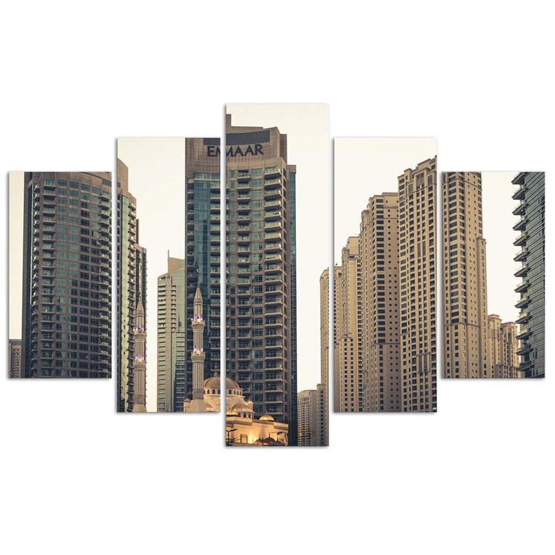 Wandbild 5-teilig, Dubai Architektur Stadt 