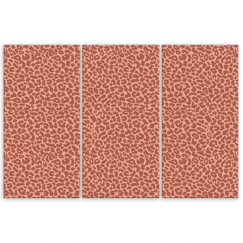 3-delige canvasprint, patroon met luipaardbontpatches 