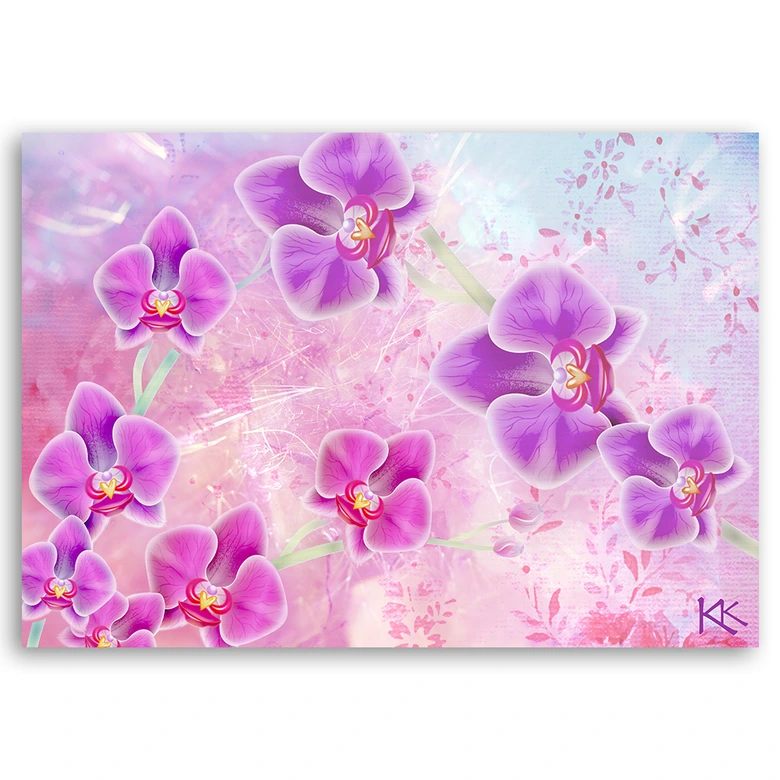 Leinwandbild, Orchideenblüten Abstraktion 