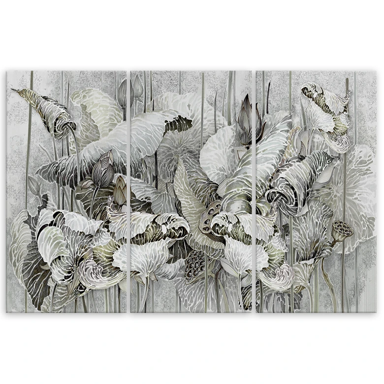 Leinwandbild 3 teilig, Saint Lotos Blumen 