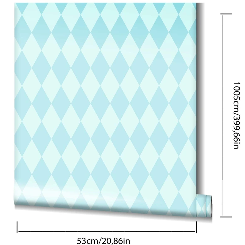 Vliestapete Rauten Grafisch Modern in Blau für Schlafzimmer 