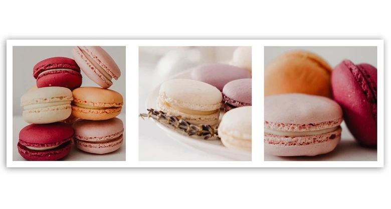 Leinwandbild, Süße Macarons - Set 