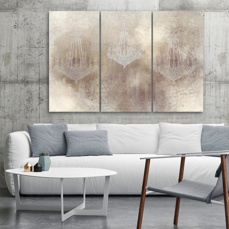 Leinwandbild 3 teilig, Kronleuchter 