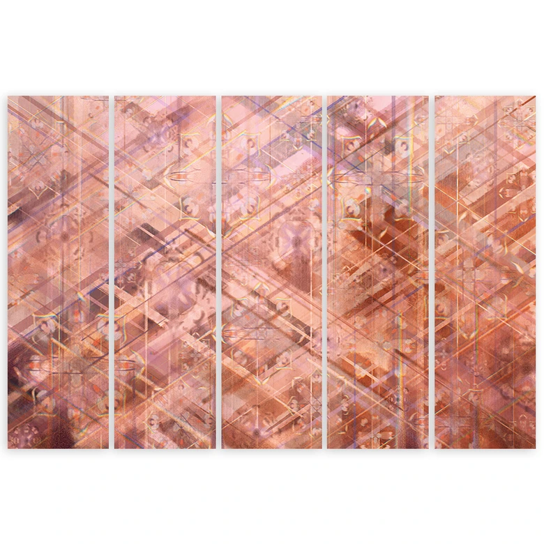 Leinwandbild 5 teilig, Abstrakte geometrische Formen 