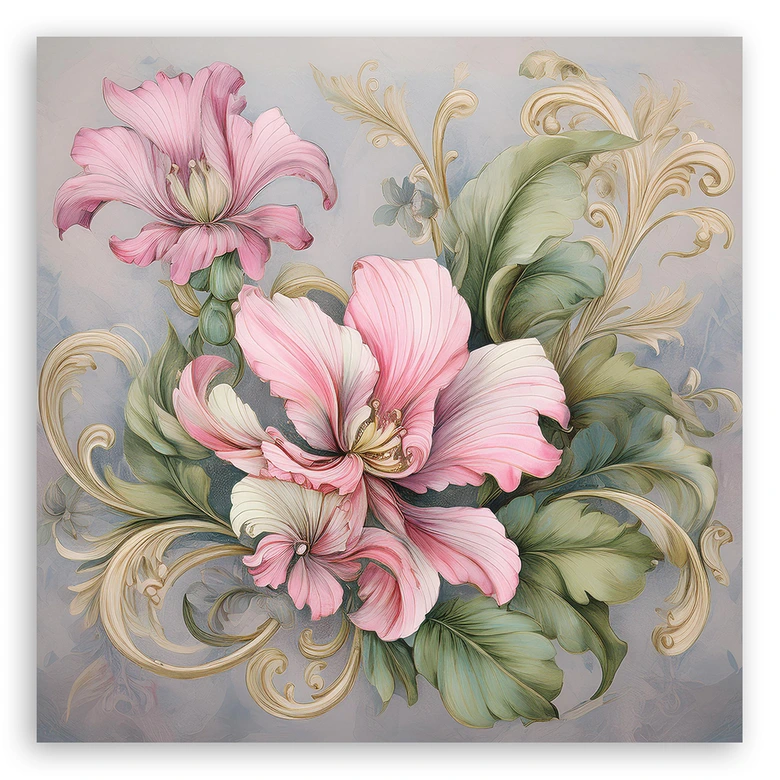 Leinwandbild Shabby Chic Blume 