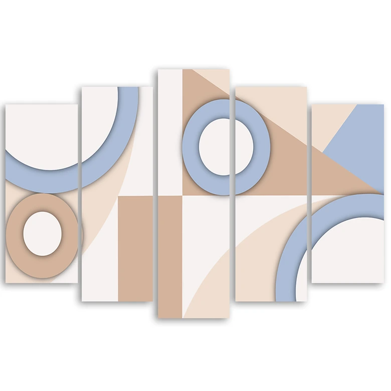 Leinwandbild 5 teilig, Geometrische Abstraktionsformen 