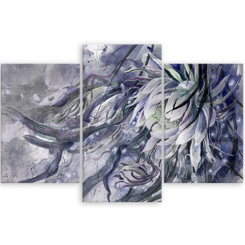 Leinwandbild 3 teilig, Blume der Königin der Nacht 