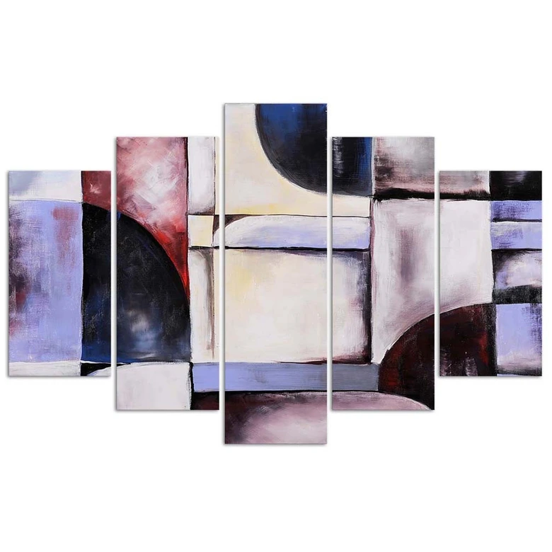 Leinwandbild 5 teilig, Violette Abstraktion 