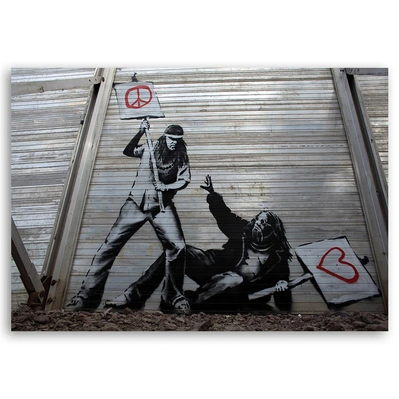 Tableau sur toile, graffiti Banksy 