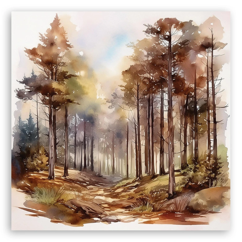 Leinwandbild Herbst Waldbäume Natur 