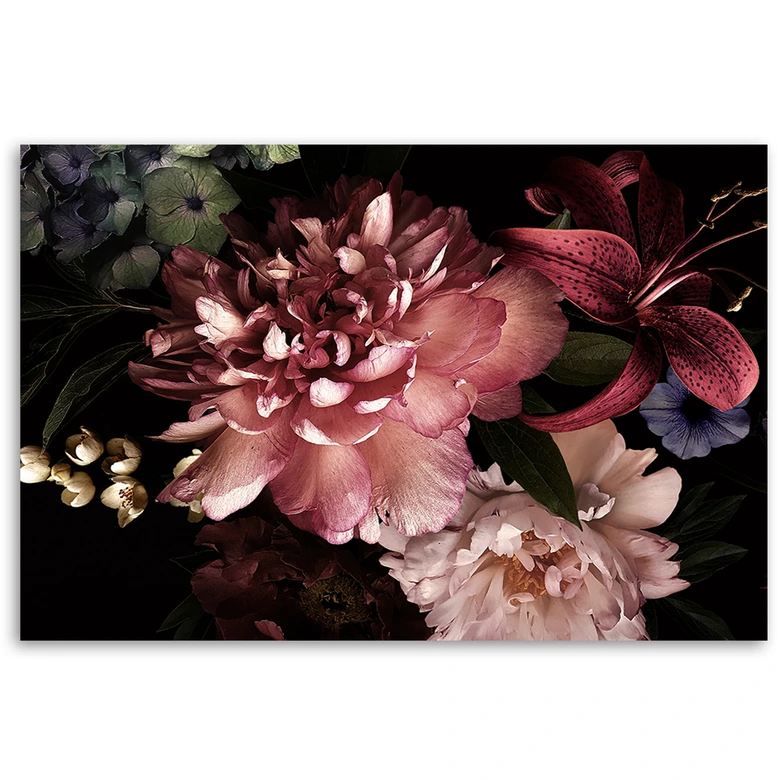 Leinwandbild, Blumenstrauß Rosa Pflanzen 