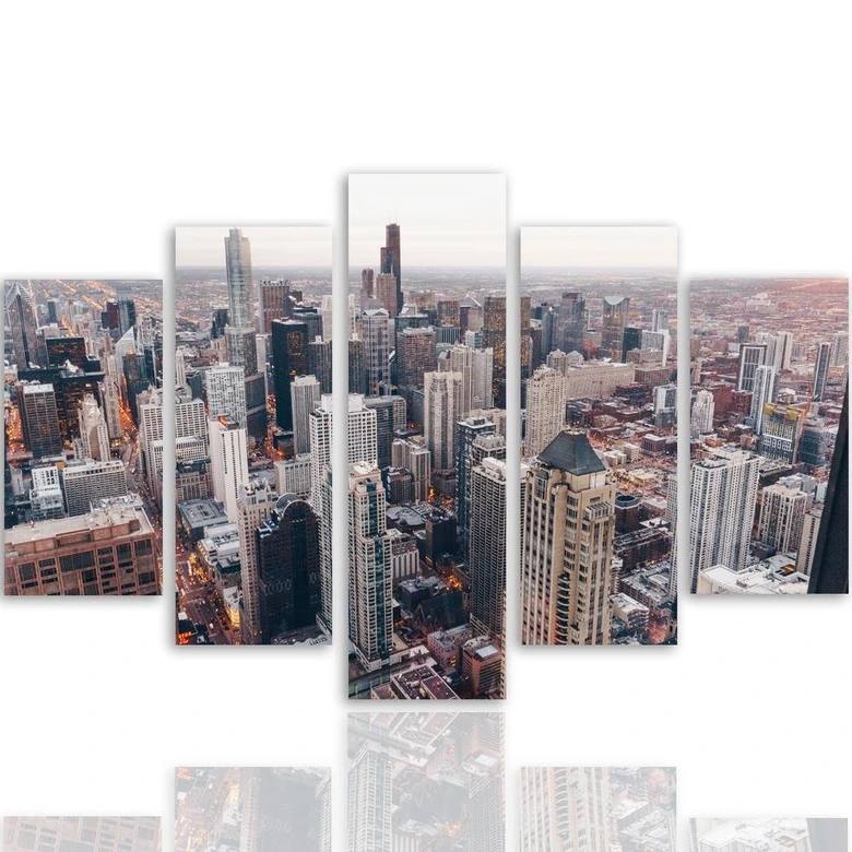 Wandbild 5-teilig, Chicago Stadt Architektur 