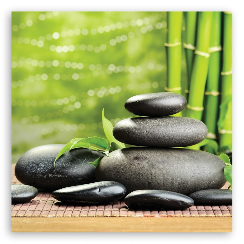 Leinwandbild, Steine Bambus Zen Spa 